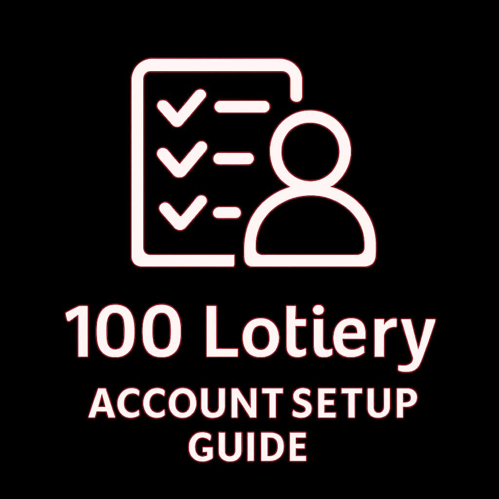 A professional badge representing assistance for the 100 Lottery Account Setup Guide.