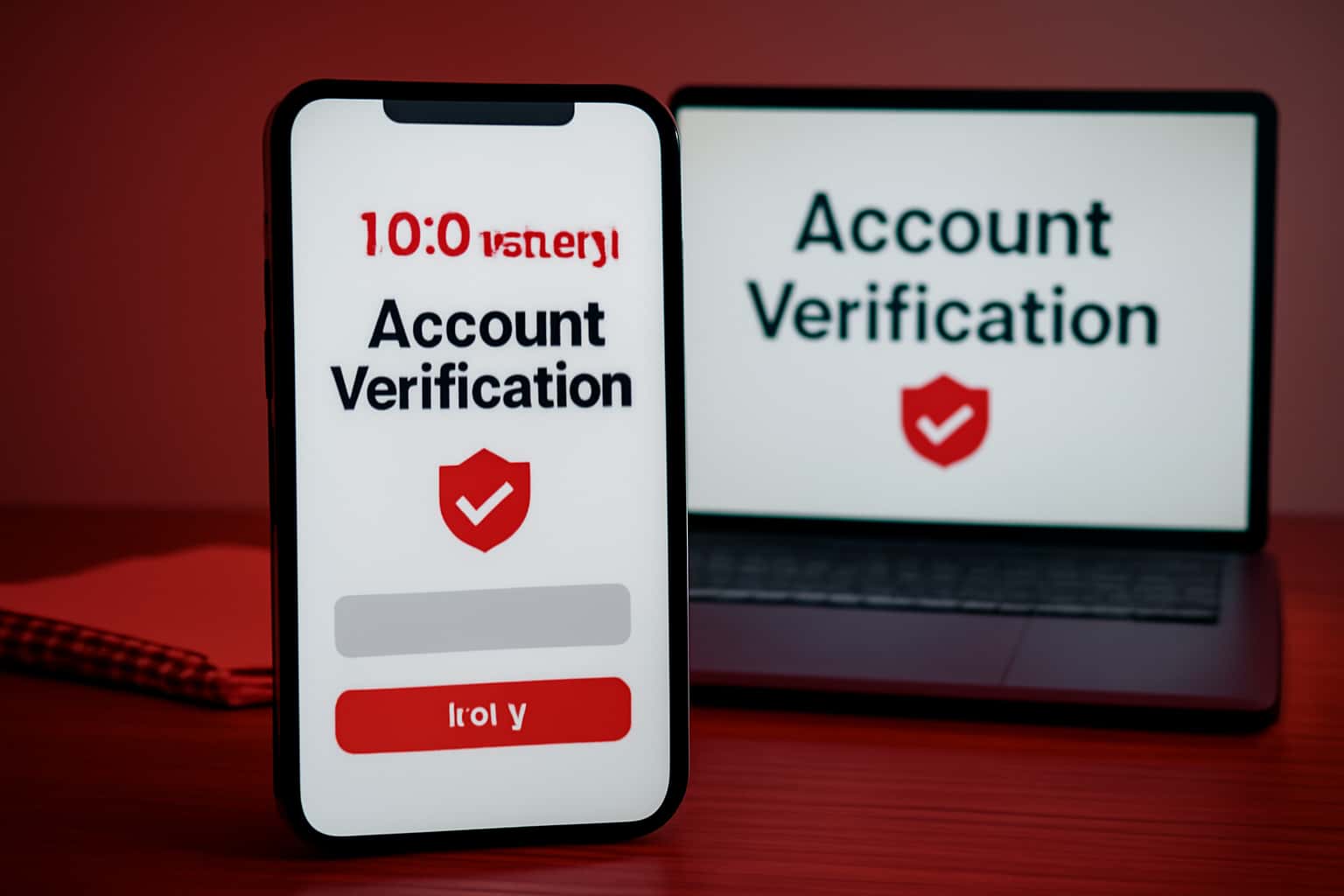 Visual representation of the 100 Lottery account verification process.