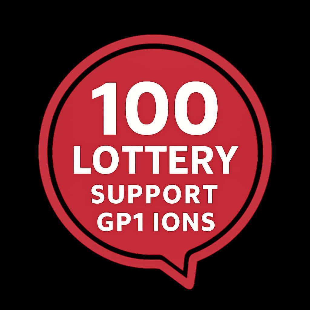 An icon representing 100 Lottery Support Options, designed for clarity and professionalism.