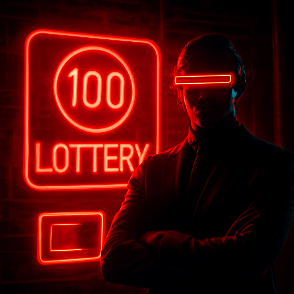 Illustration of the login process for 100 Lottery.