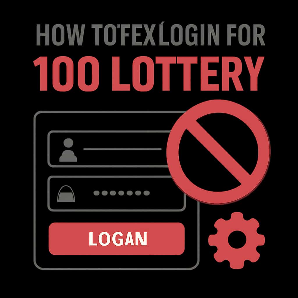 An educational diagram about tackling login issues for 100 Lottery.