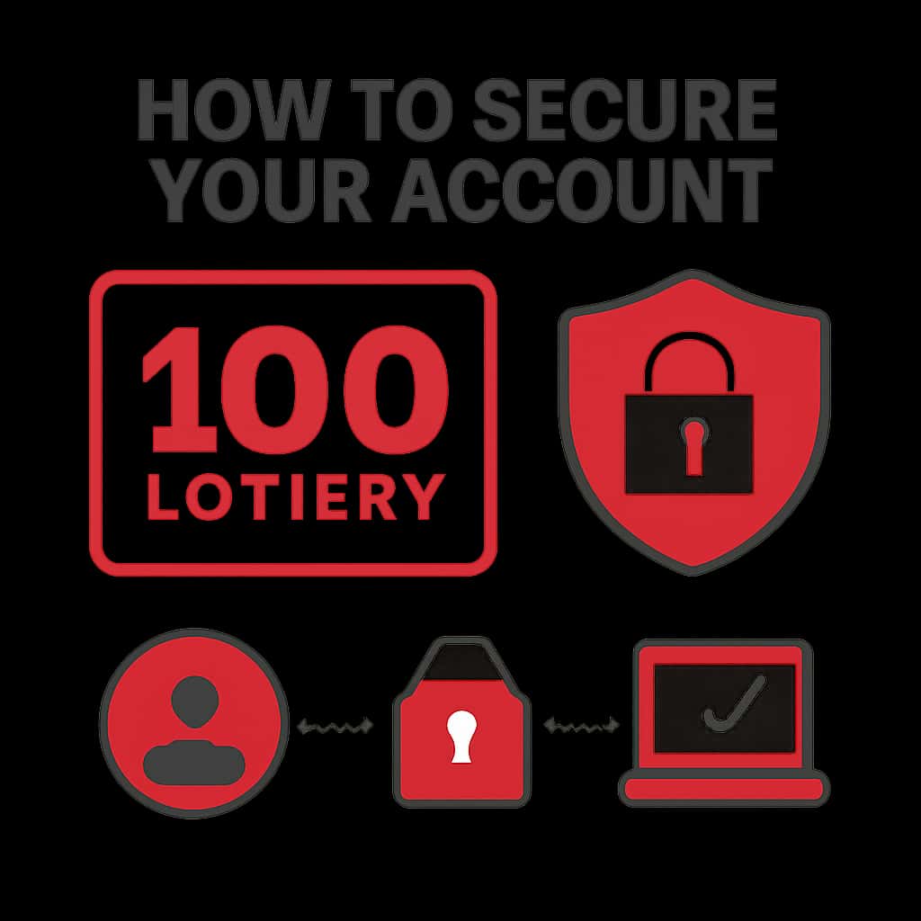An educational diagram detailing steps to secure your 100 Lottery account.