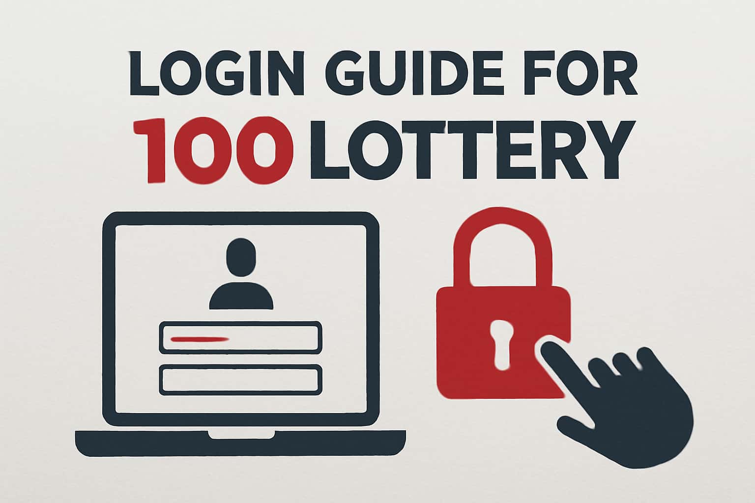 An informative layout detailing the Login Guide for 100 Lottery.