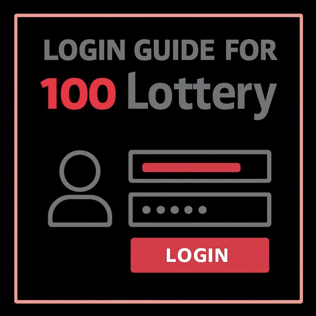 Illustration of the login process for 100 Lottery.