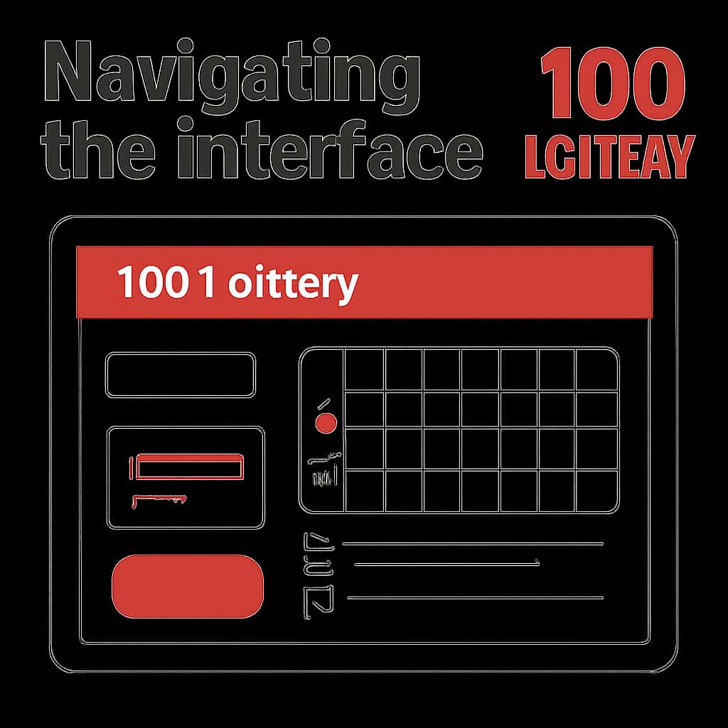 An educational illustration explaining the features of the 100 Lottery Interface.