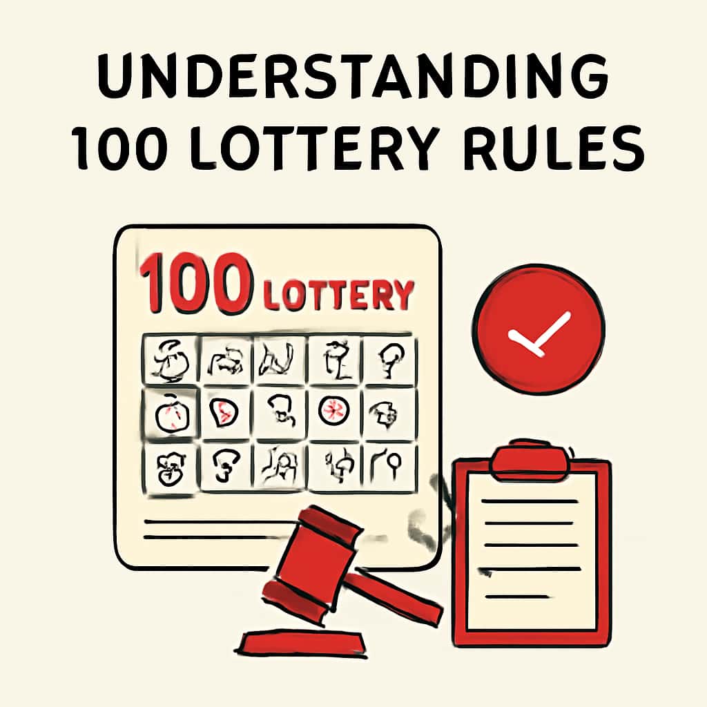 Illustration explaining key aspects of 100 Lottery rules.