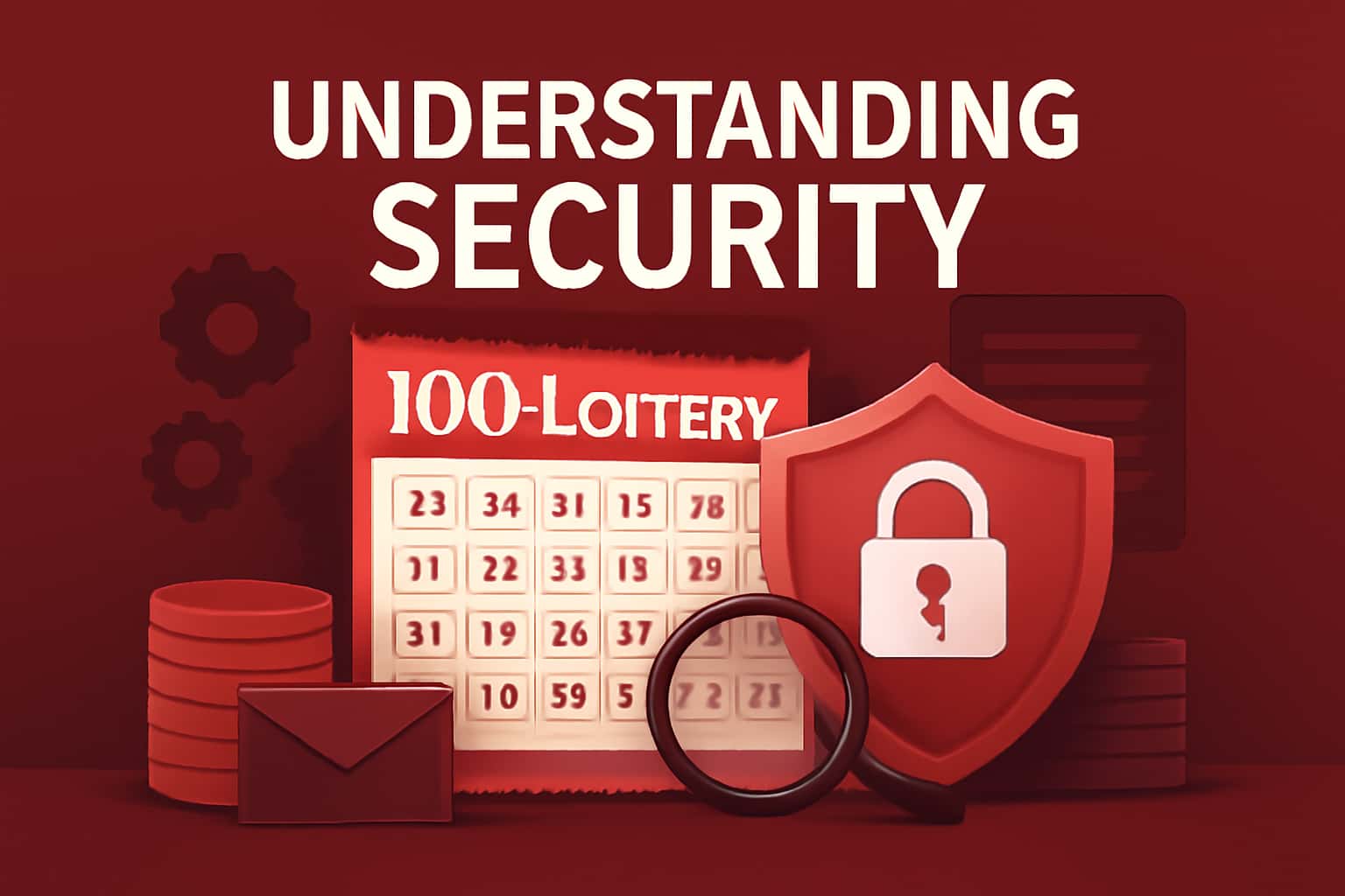 An informational scene illustrating 100 Lottery Security concepts.